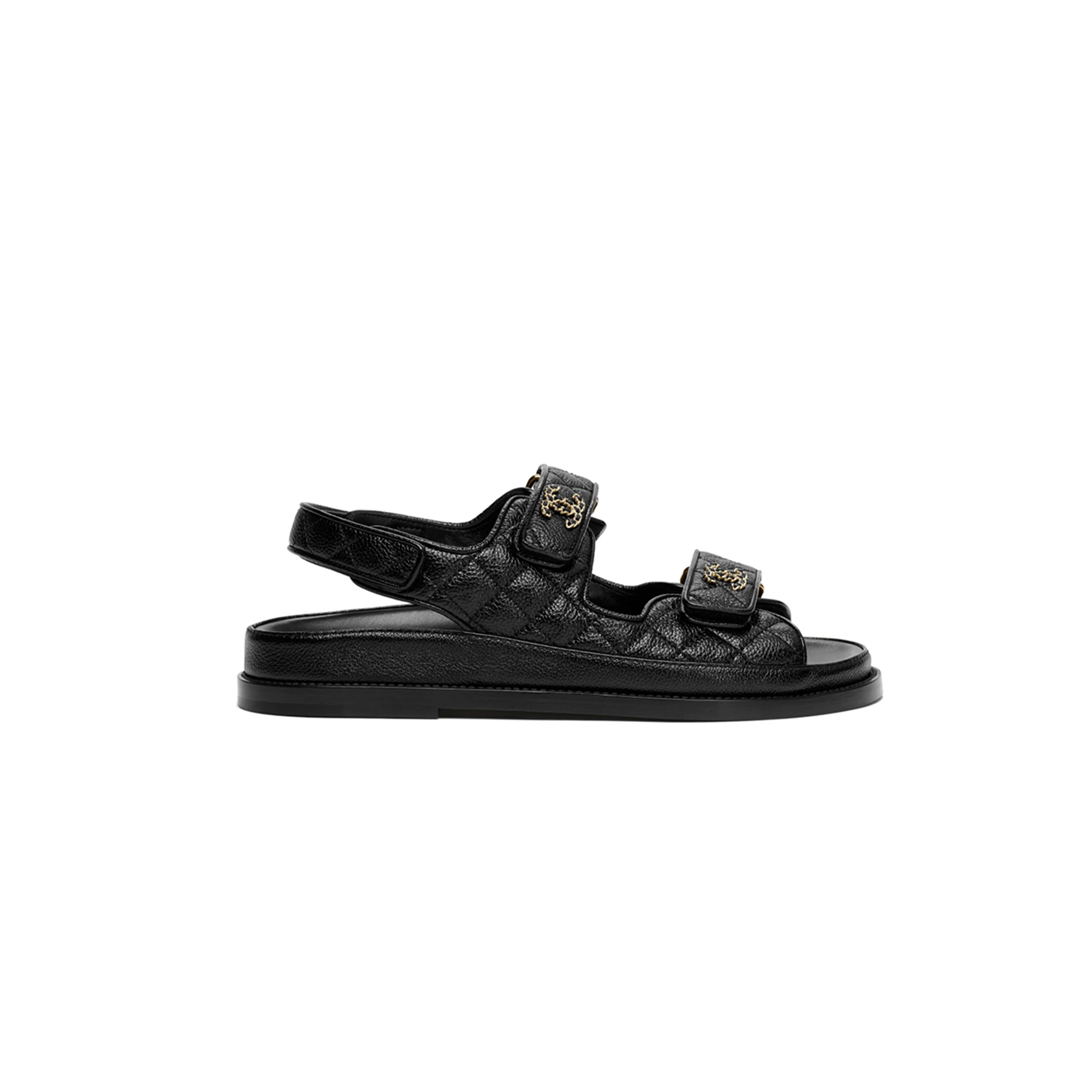Ch*el sandals grained calfskin black g35927